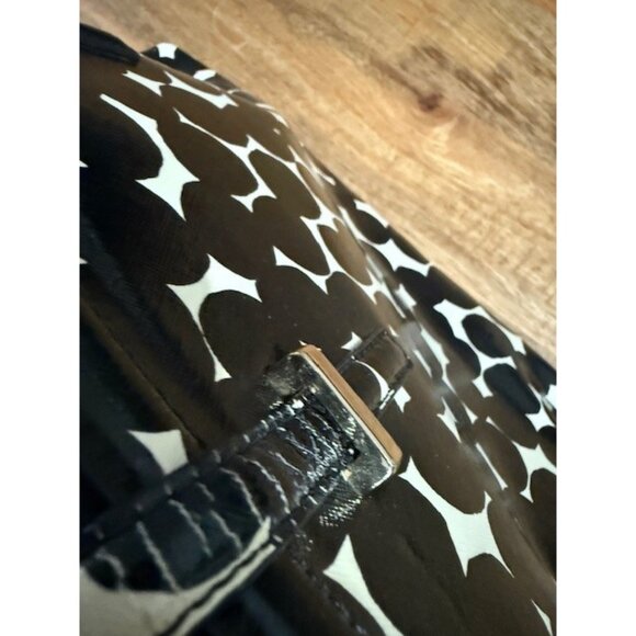 Kate Spade Black White Polka Dot Zip Dome Tote Satchel Purse Strap Double Handle - Picture 4 of 16